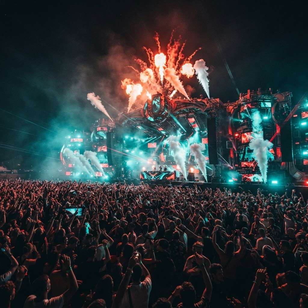 Festa premium com público animado